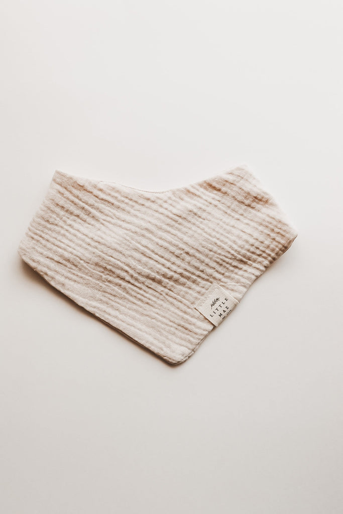Oat Beige Neutral Baby Bandana Bib Snap Closure