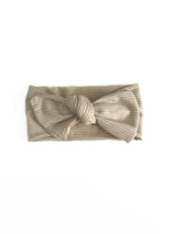 Oat Beige Baby Girl Bow Headwrap