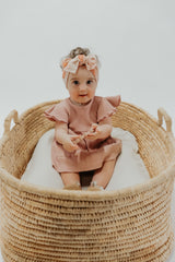 Floral Pink Blooming Bow Headwrap