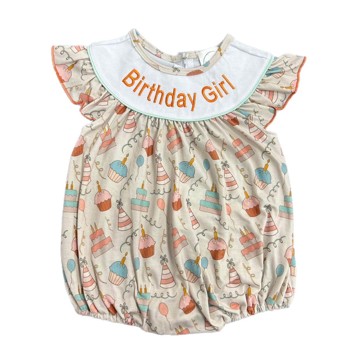 Birthday girl cake and cupcakes romper
