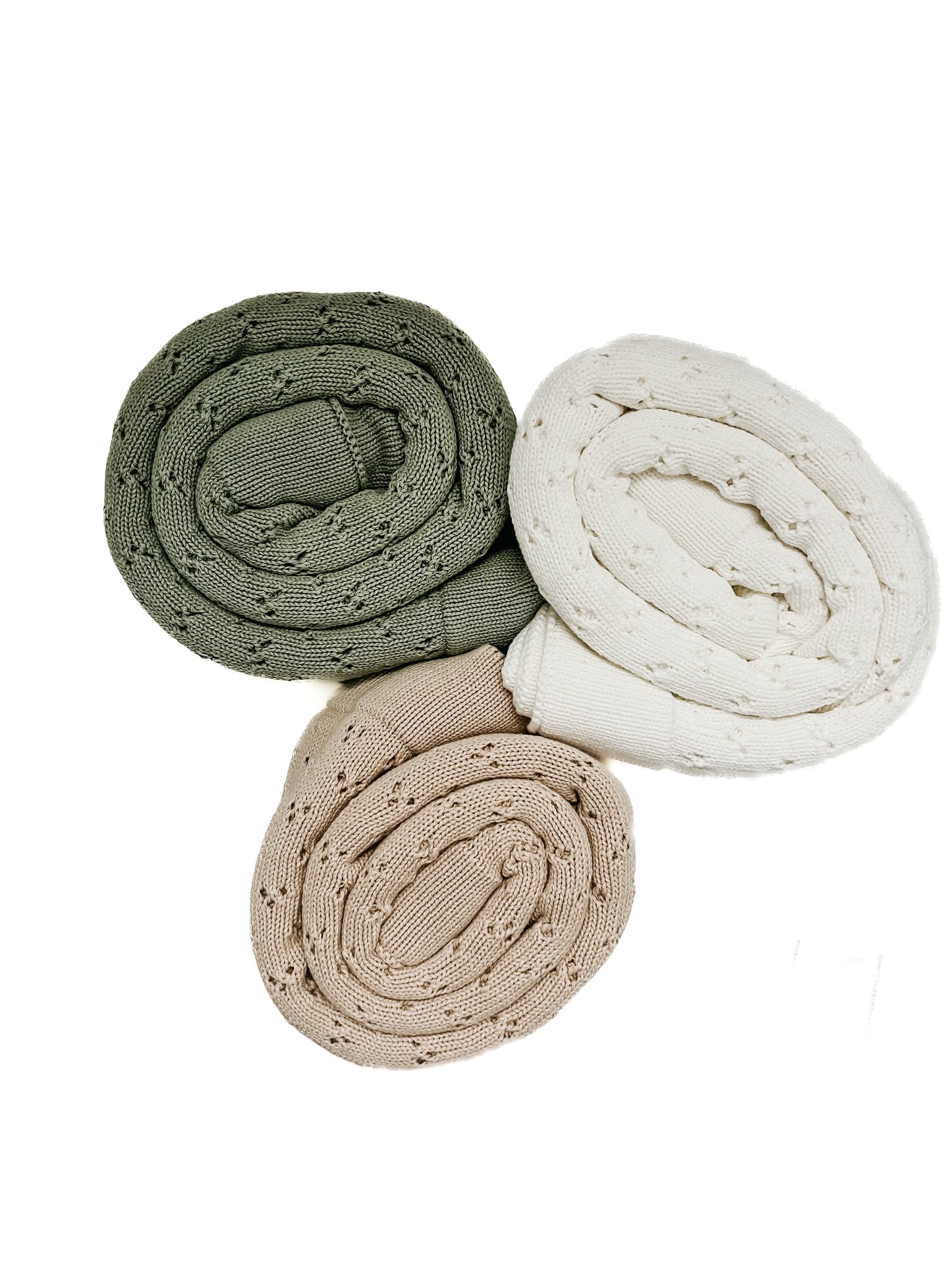 Mint Pointelle Knit Blanket