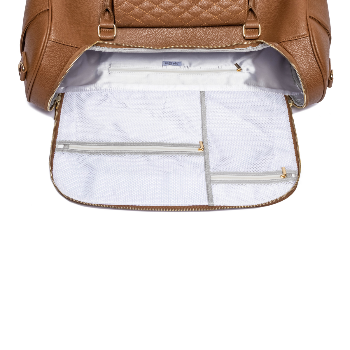 Three Little Tots Weekender Travel Bag Caramel, alternate angle