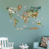 Kid's Wall Map Khaki