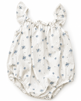 Ivy Flutter Sleeve Bubble Romper - Blue Patina