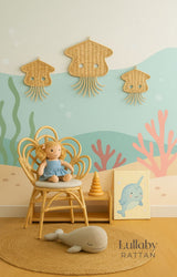 Rattan Jellyfish Wall Decor – Boho Coastal Nursery Wall Art