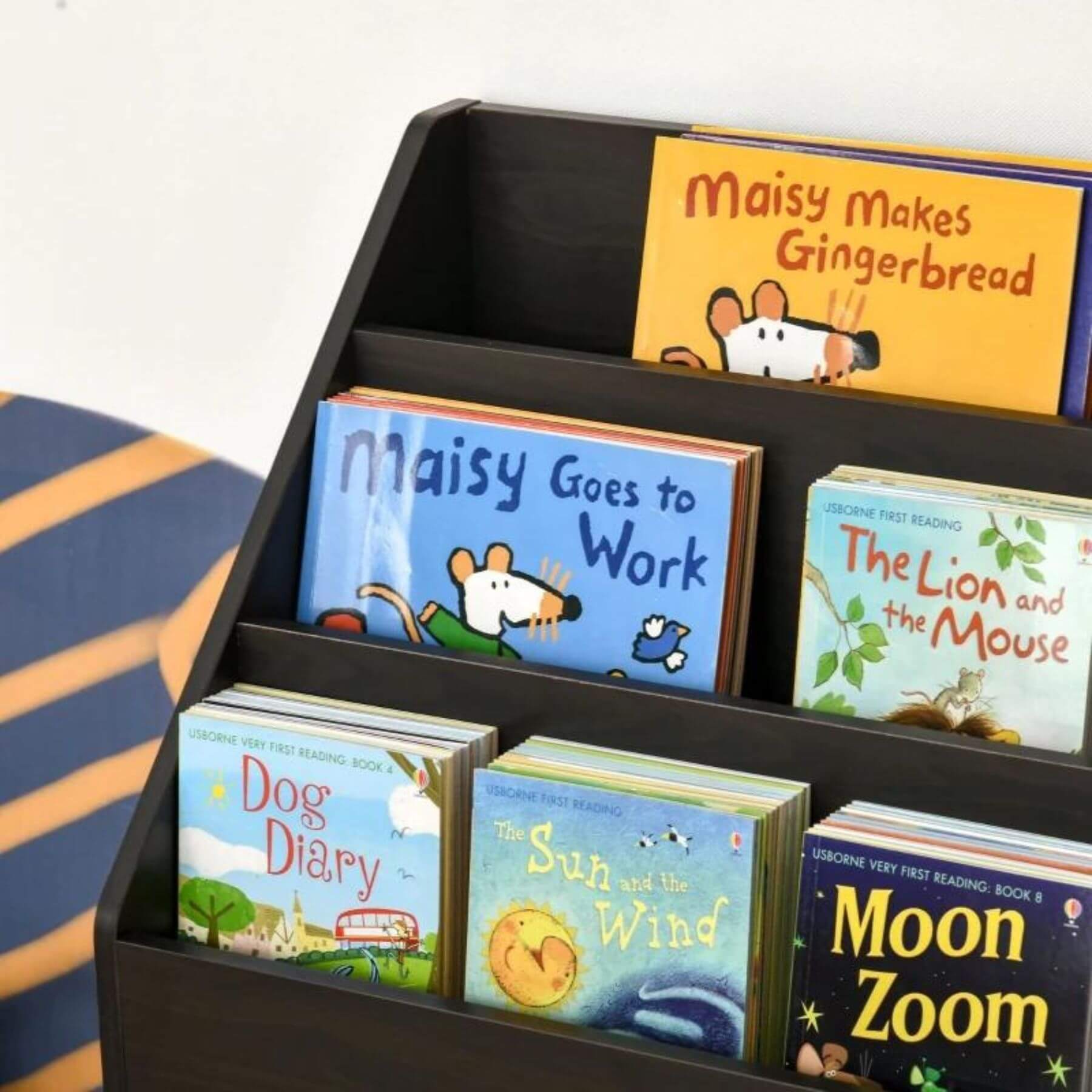 HOMCOM Kids Bookcase Multi-Shelf Book Rack with Mobile Drawer, Brown