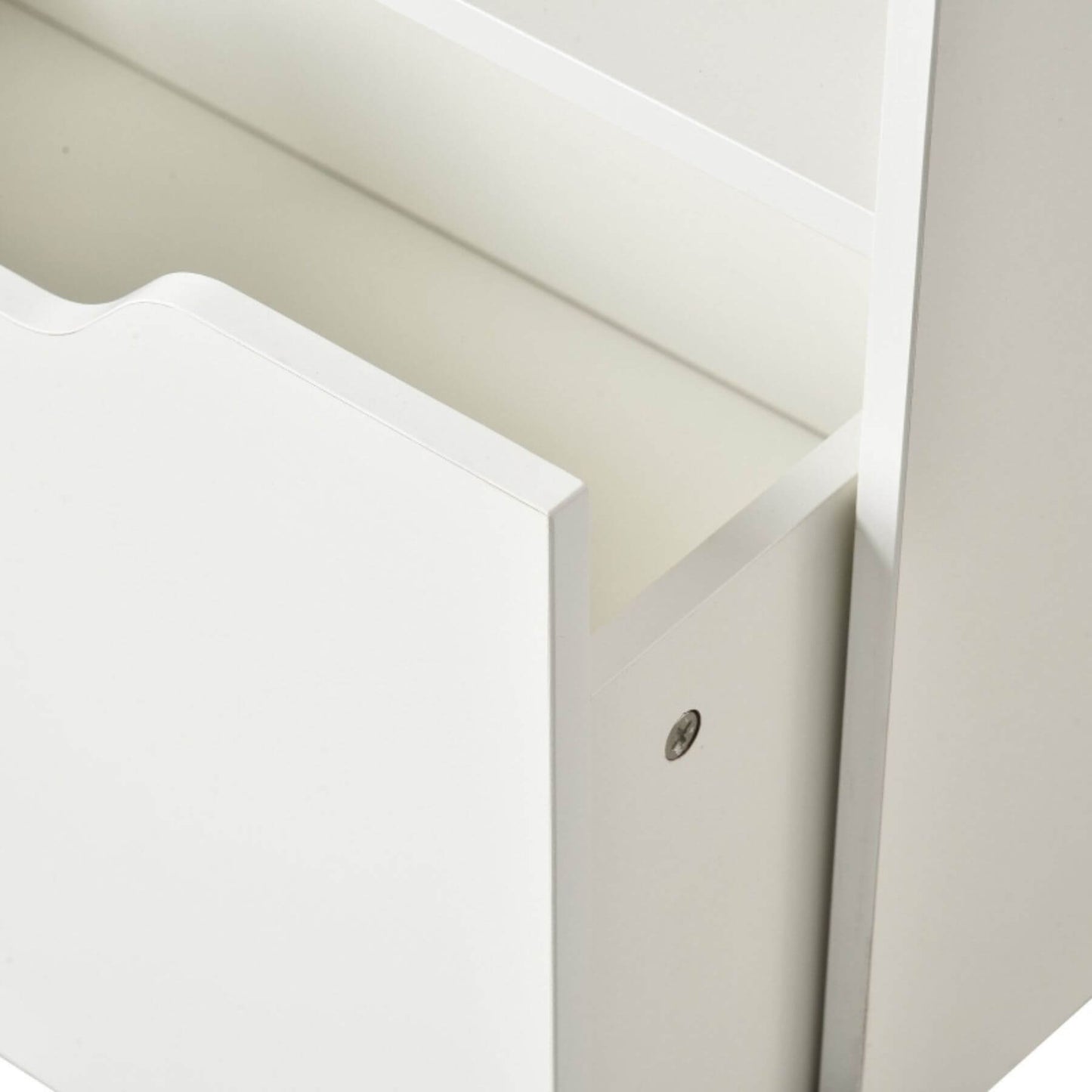 HOMCOM Kids Bookcase Multi-Shelf Book Rack with Mobile Drawer, White