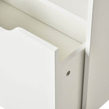 HOMCOM Kids Bookcase Multi-Shelf Book Rack with Mobile Drawer, White