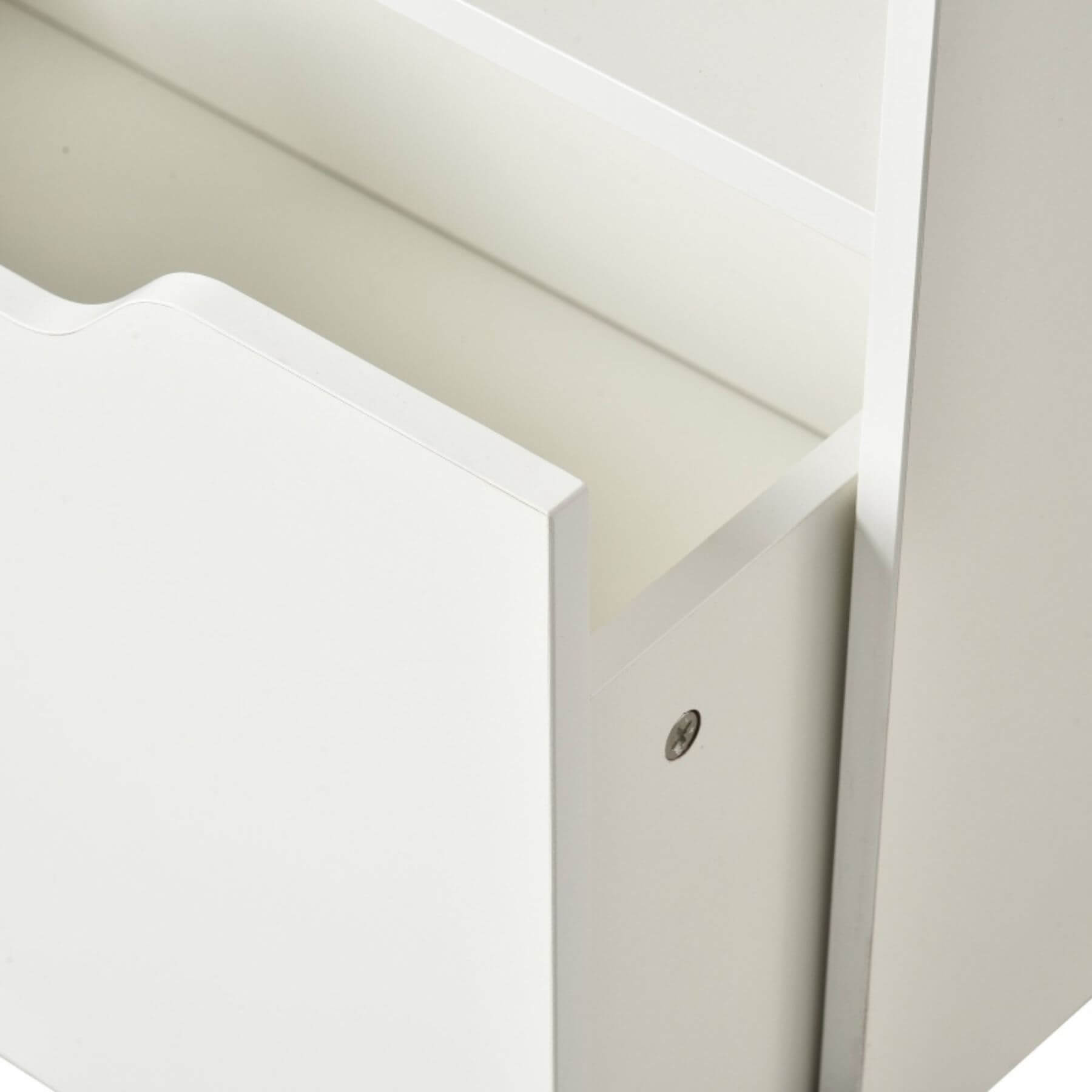 HOMCOM Kids Bookcase Multi-Shelf Book Rack with Mobile Drawer, White