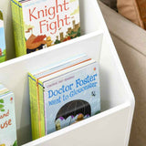 HOMCOM Kids Bookcase Multi-Shelf Book Rack with Mobile Drawer, White