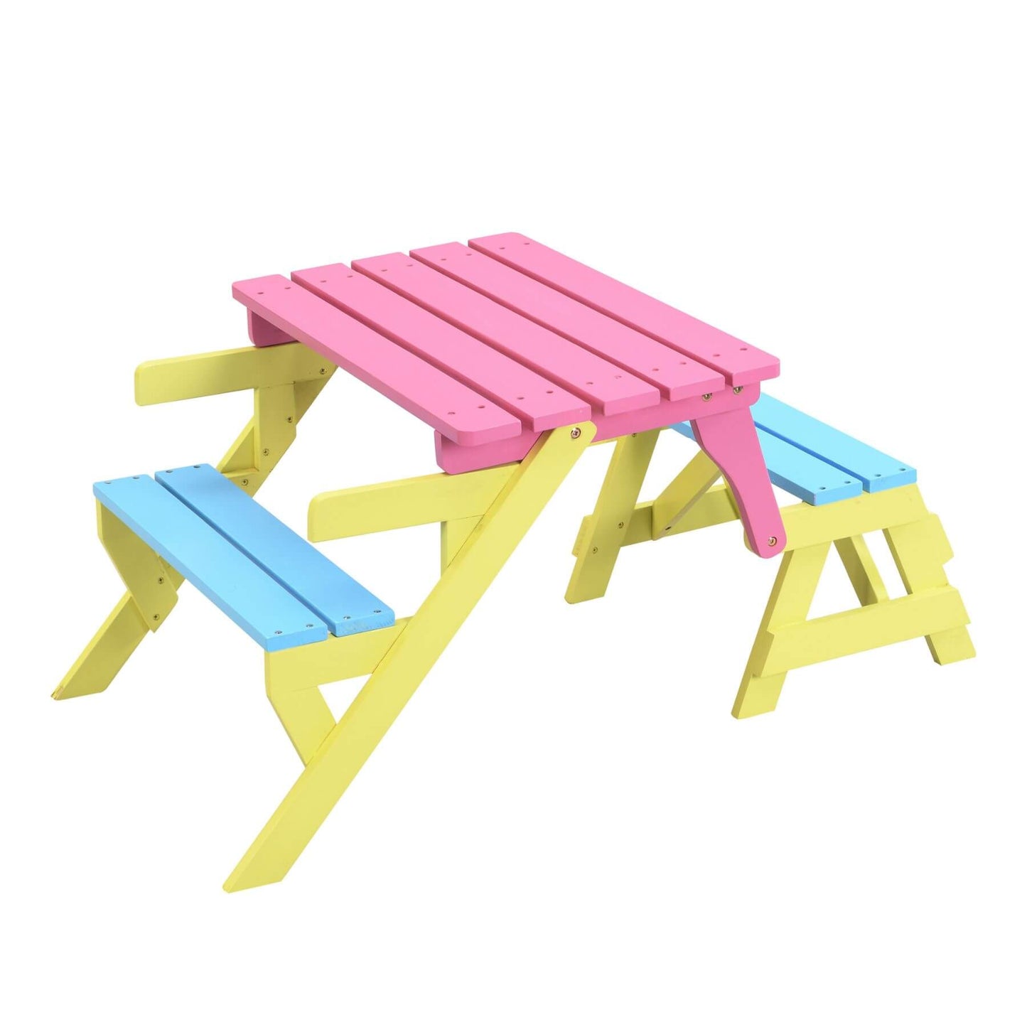 Civil HN Multifunctional Kid's Armchair, Table + 2 Benches (All-in-one), Blue + Pink
