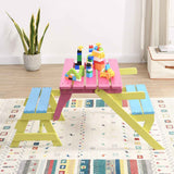 Civil HN Multifunctional Kid's Armchair, Table + 2 Benches (All-in-one), Blue + Pink