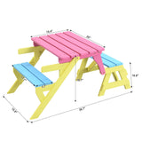 Civil HN Multifunctional Kid's Armchair, Table + 2 Benches (All-in-one), Blue + Pink