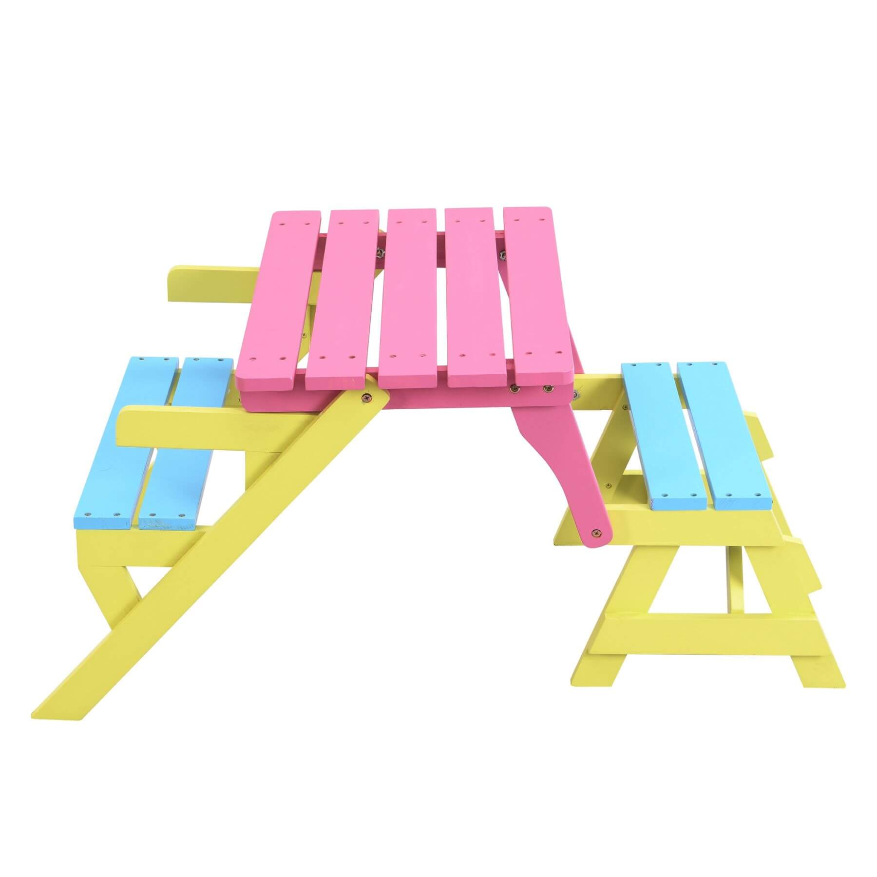 Civil HN Multifunctional Kid's Armchair, Table + 2 Benches (All-in-one), Blue + Pink