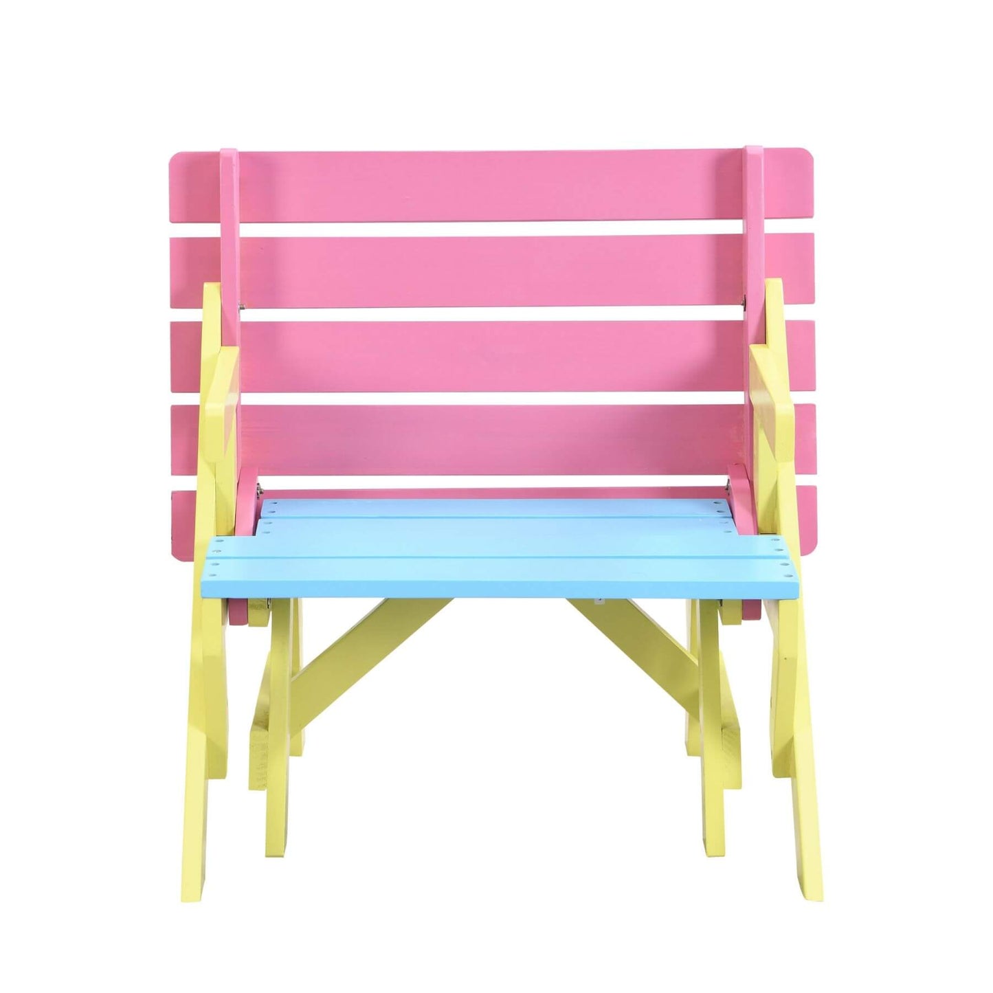 Civil HN Multifunctional Kid's Armchair, Table + 2 Benches (All-in-one), Blue + Pink
