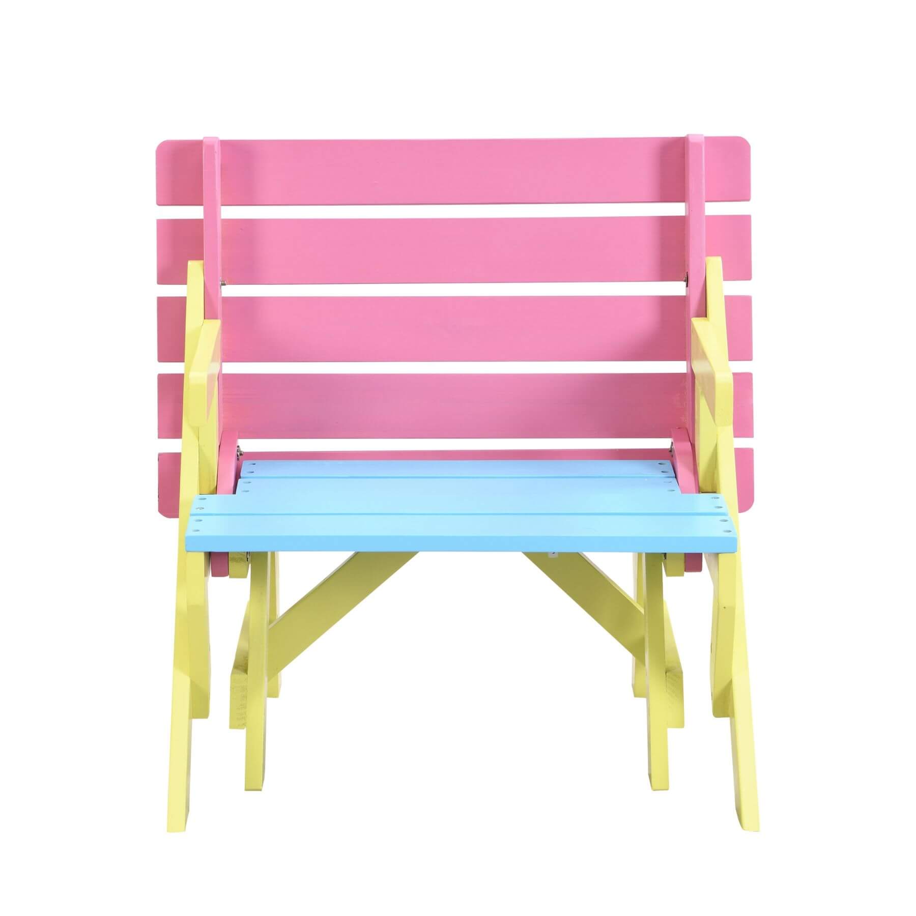 Civil HN Multifunctional Kid's Armchair, Table + 2 Benches (All-in-one), Blue + Pink
