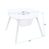 Civil HN Children's White Panel Table with 4 Chairs Set