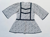 Three Little Tots Lace Yoke Off-White and Grey Printed Dress, additional view