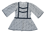 Three Little Tots Lace Yoke Off-White and Grey Printed Dress, supplementary photo