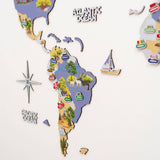 Animal World Map Indigo
