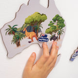 Animal World Map Indigo