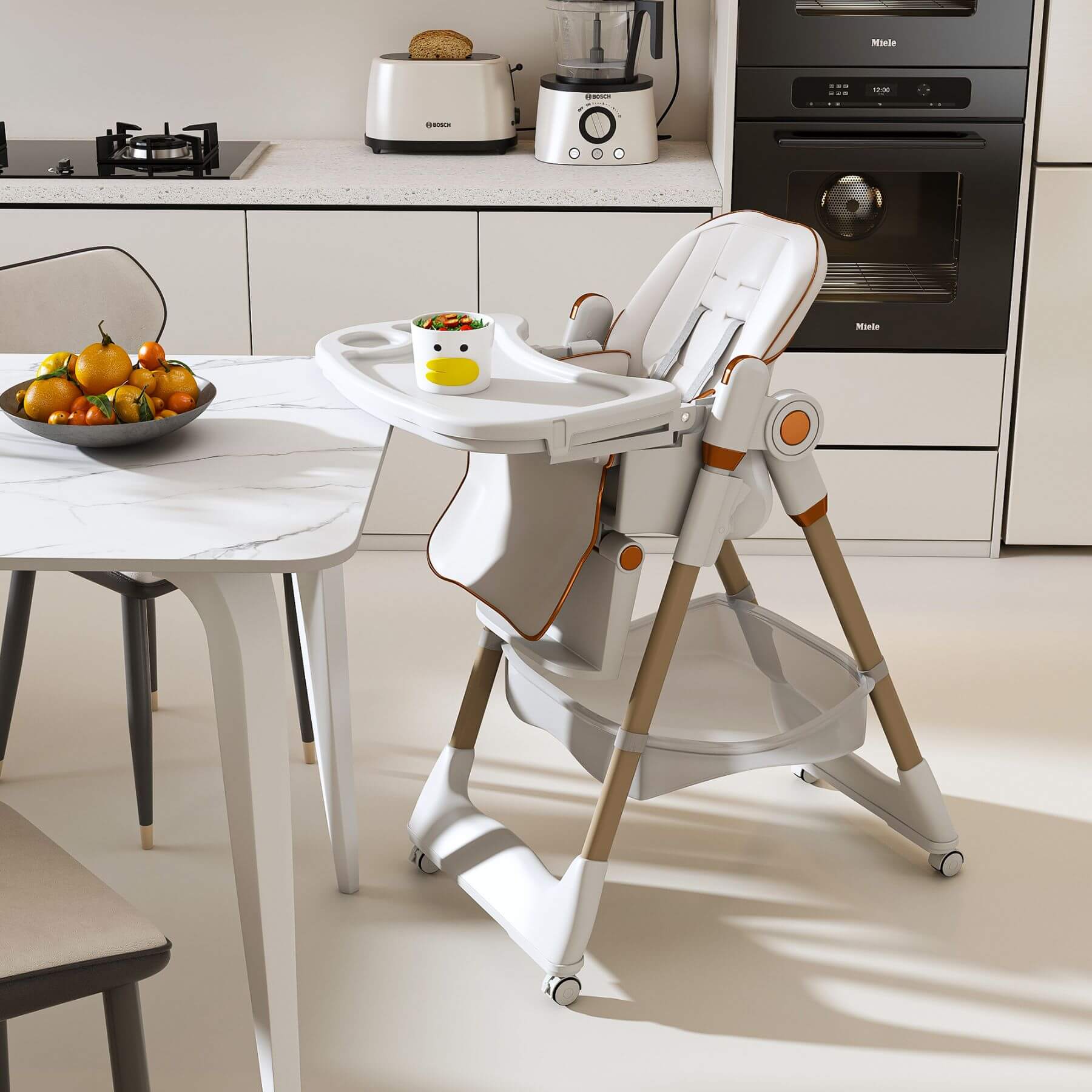 Leavader Adjustable Baby High Chair 0-6 Years, White