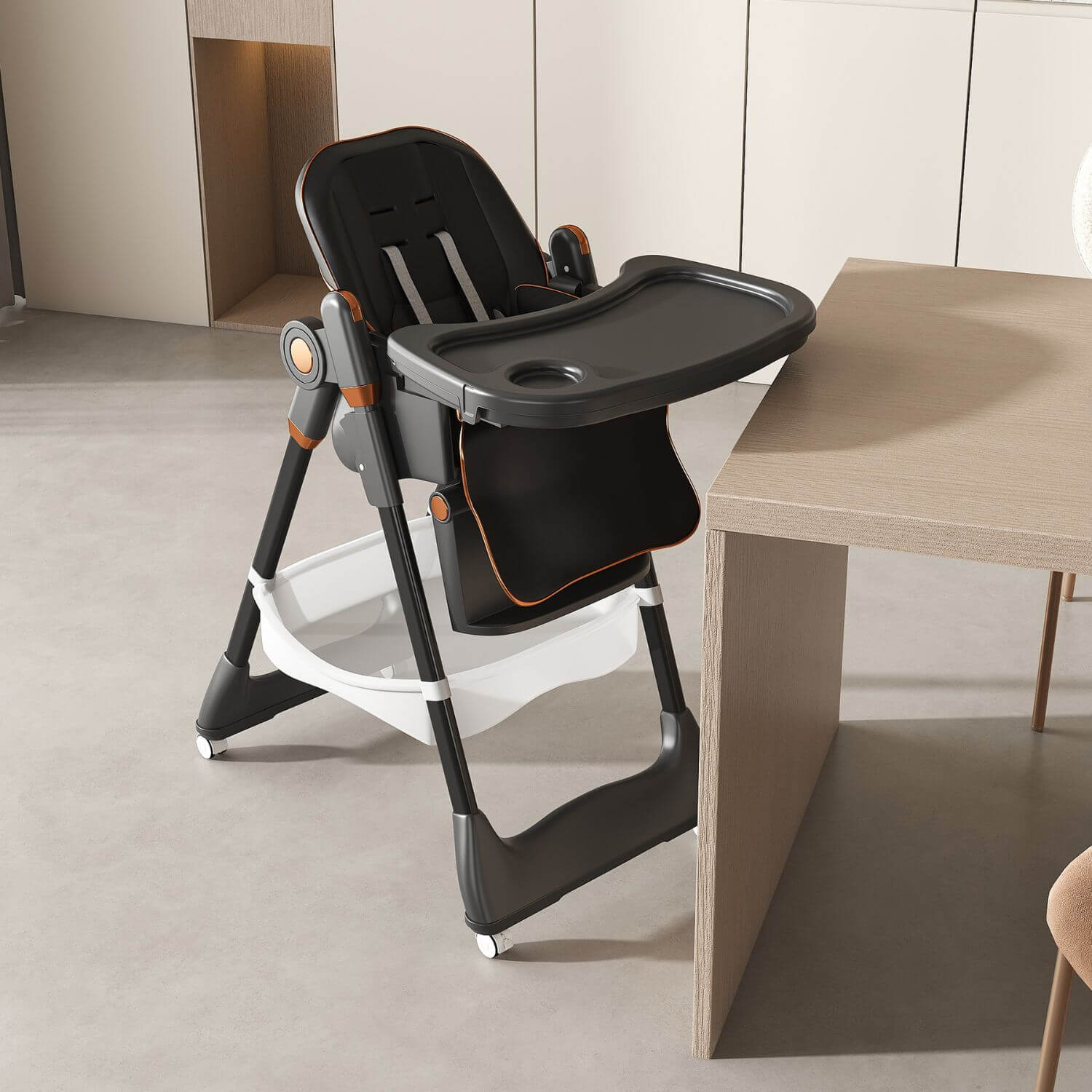 Leavader Adjustable Baby High Chair 0-6 Years, Black
