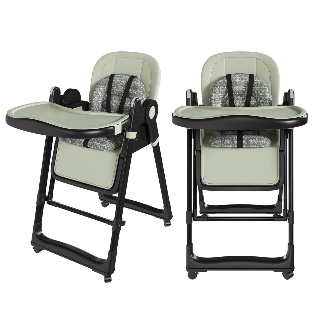 Leavader Adjustable Baby High Chair 0-6 Years, Dark Green