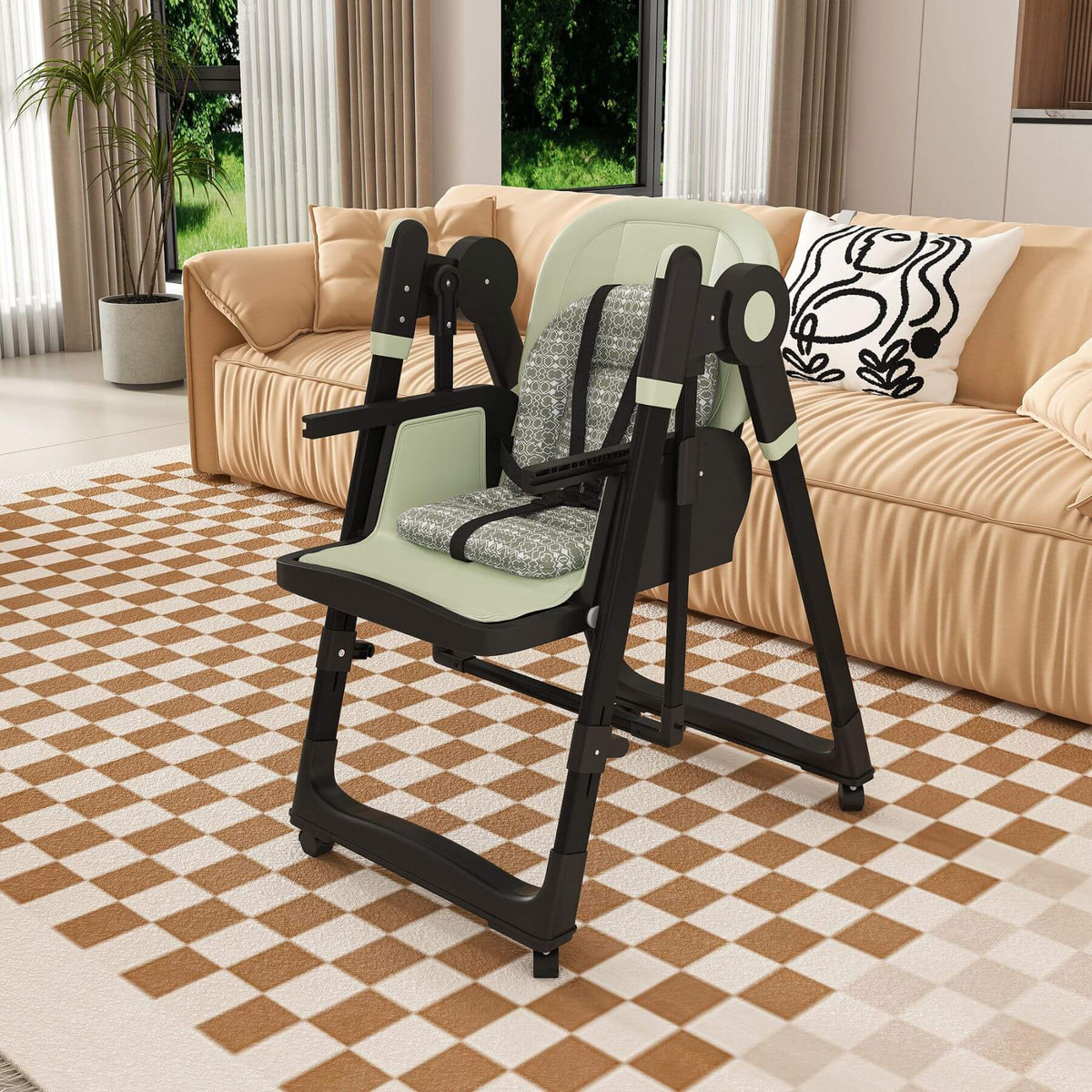 Leavader Adjustable Baby High Chair 0-6 Years, Dark Green