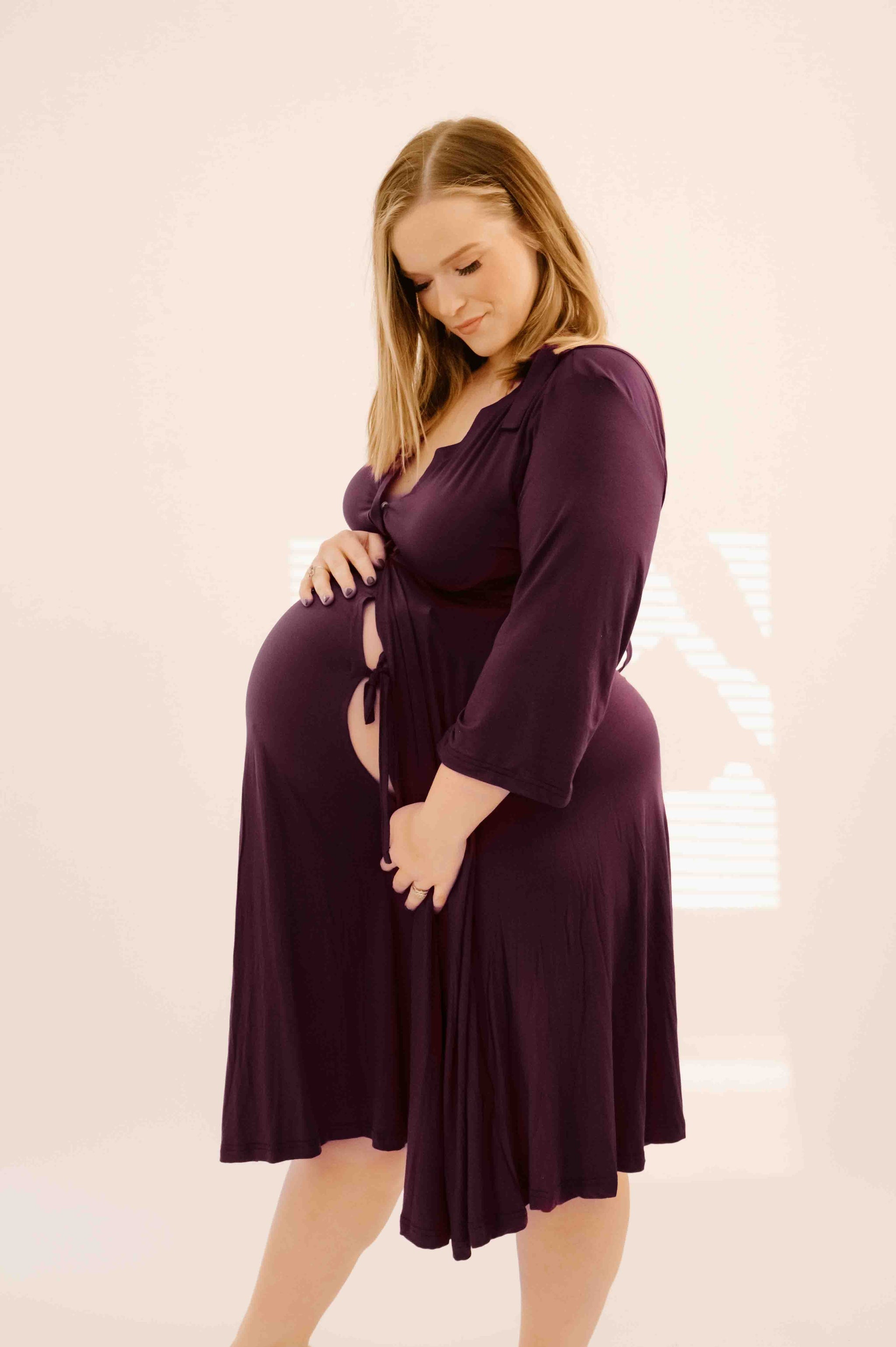 Lila Plum Labor Gown