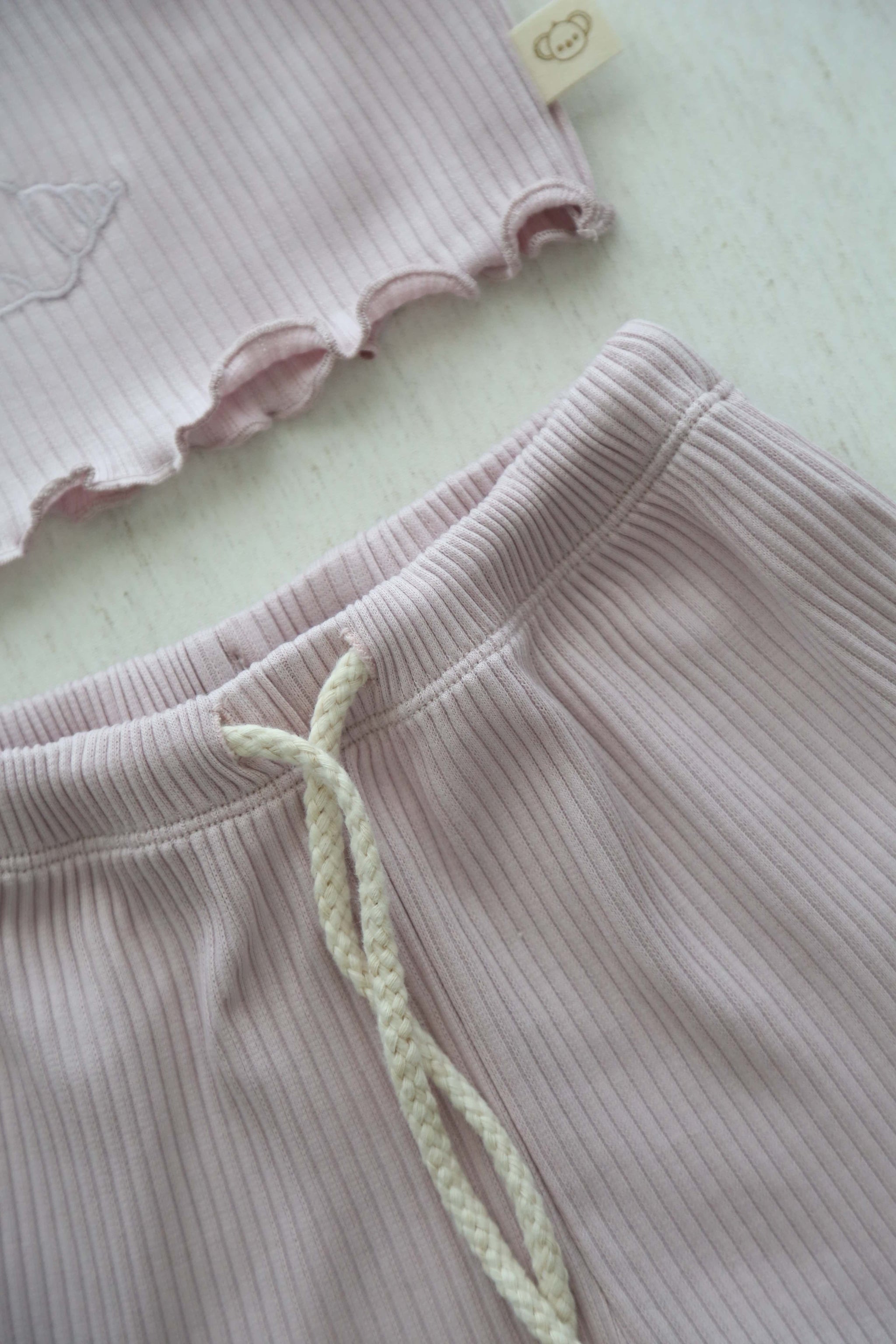 Lilac Crop-Top Delicate Girls Top and Bottom Set