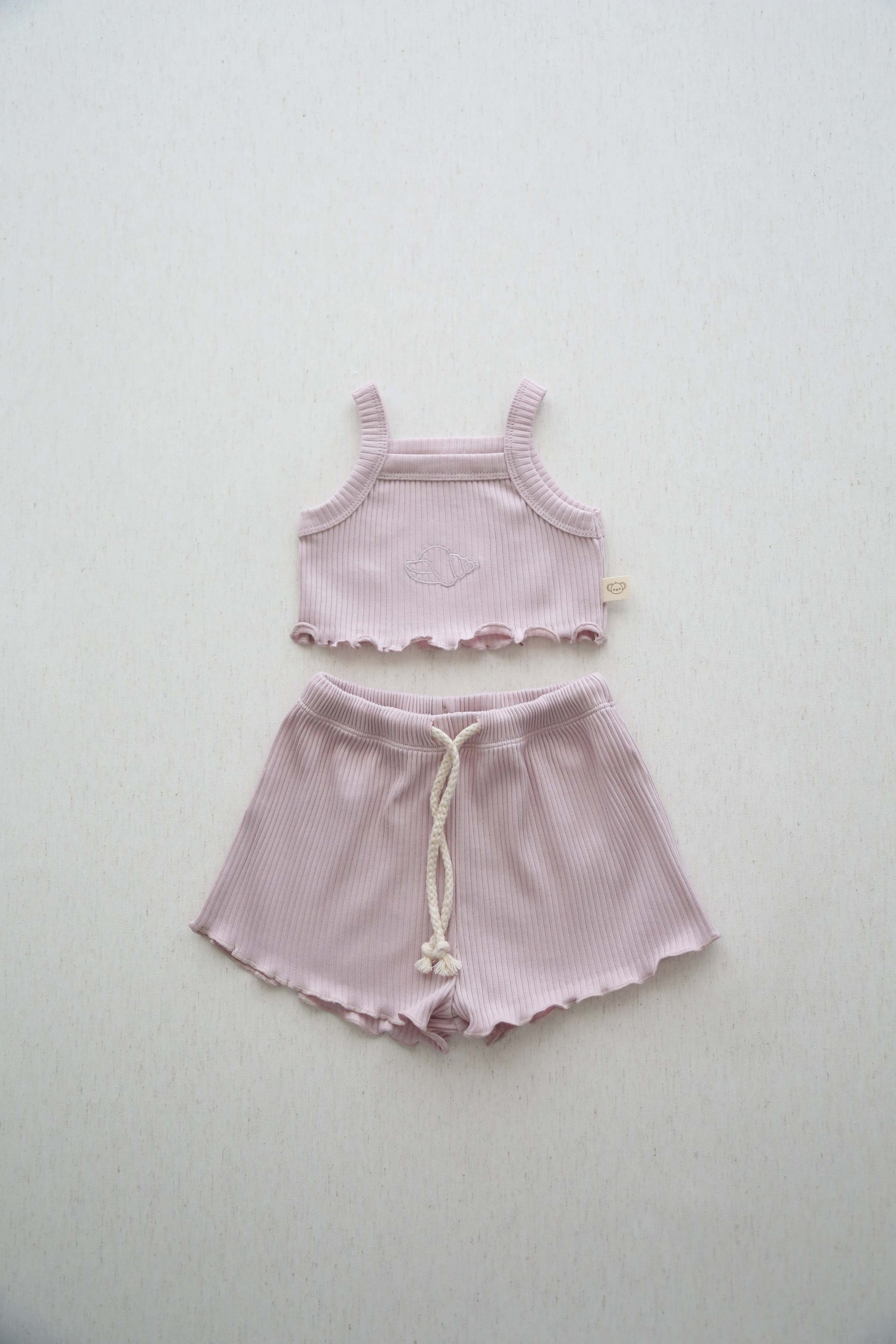 Lilac Crop-Top Delicate Girls Top and Bottom Set