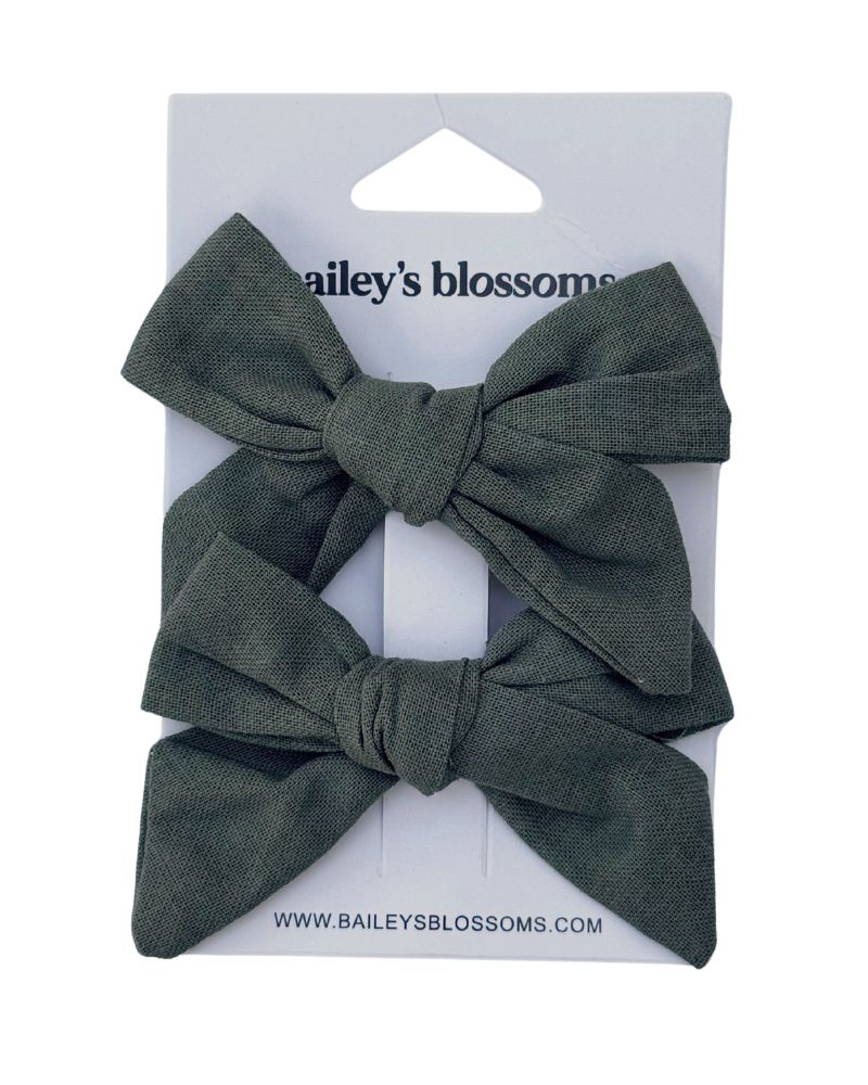 Linen Cotton Piggie Sets - Olive