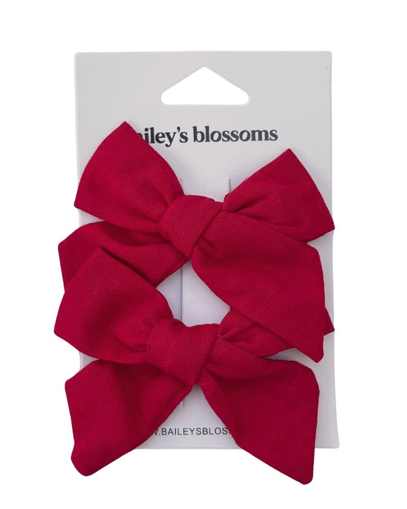 Linen Cotton Piggie Sets - Red