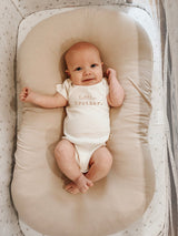 Three Little Tots Little Brother Clay Organic Cotton Baby Bodysuit Short Sleeve, alternate angle