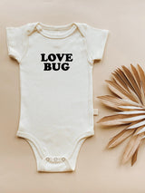 Three Little Tots Love Bug Organic Baby Bodysuit, in Black