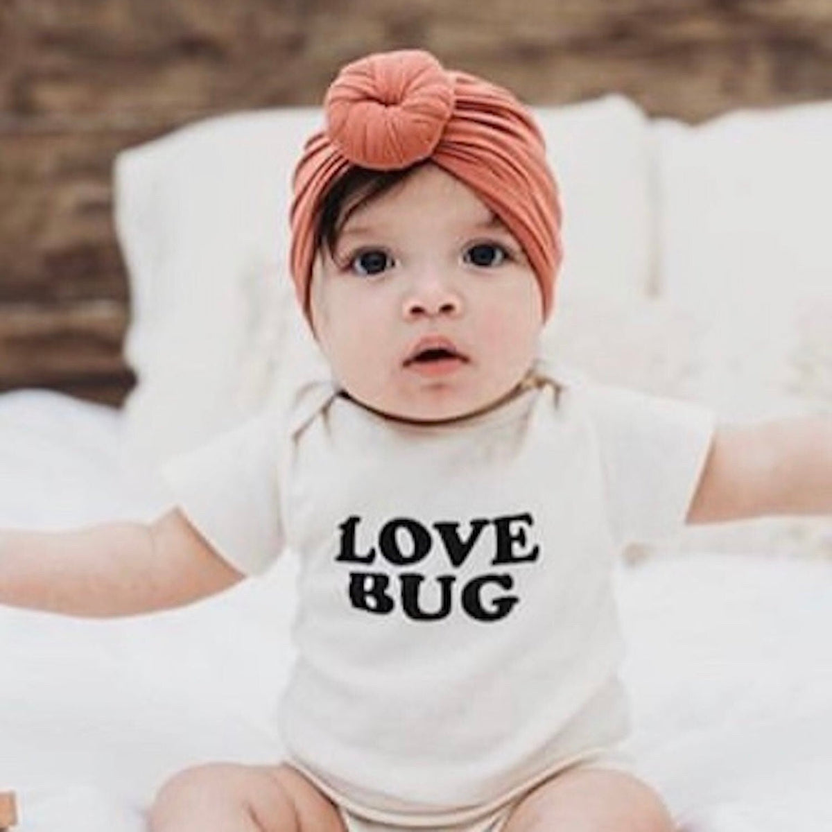 Three Little Tots Love Bug Organic Baby Bodysuit, alternate angle