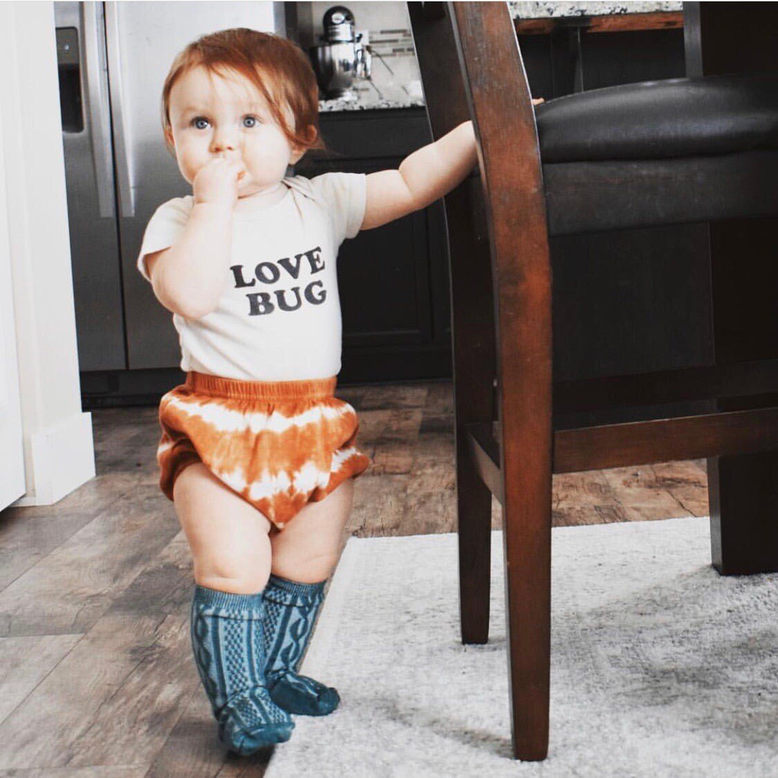 Three Little Tots Love Bug Organic Baby Bodysuit, another angle