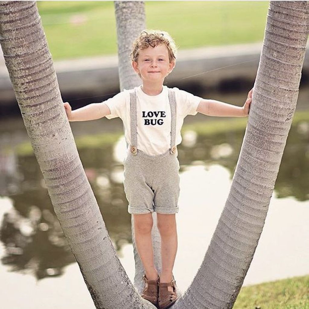 Three Little Tots Love Bug Organic Kids T-shirt, another angle