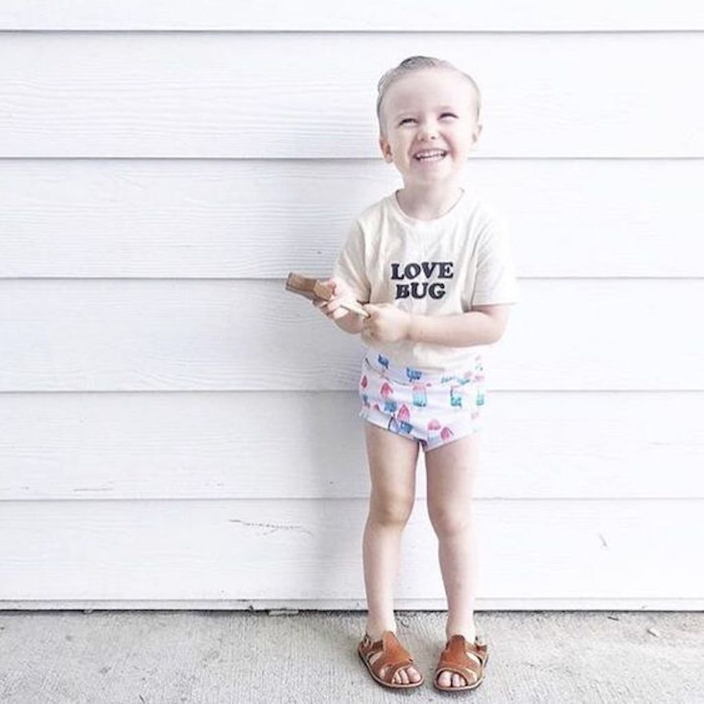 Three Little Tots Love Bug Organic Kids T-shirt, alternate angle