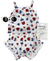 Luna Top & Bloomer Set - Patriotic Popsicles