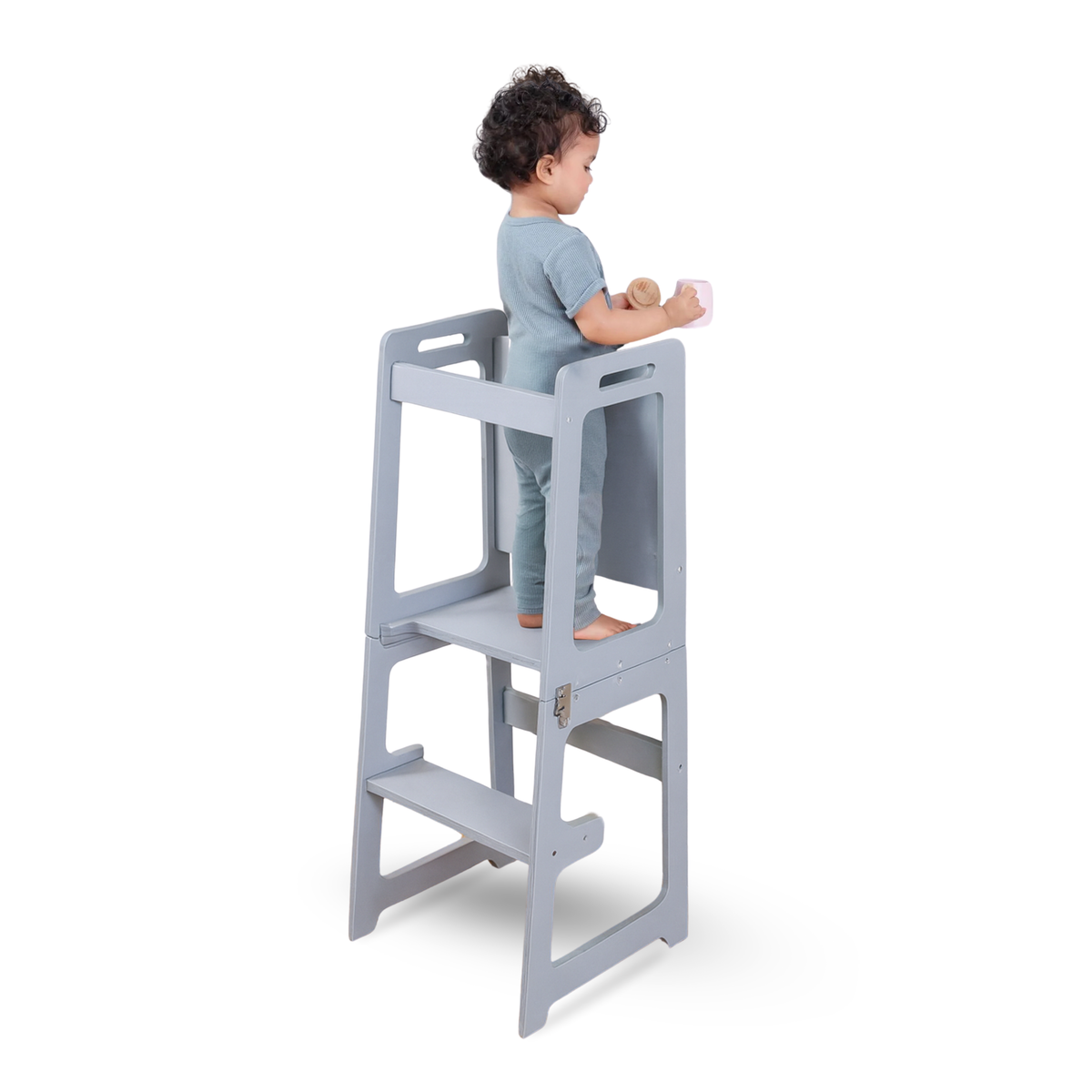 Three Little Tots Date 4-in-1 Kitchen Tower and Desk, in Gray