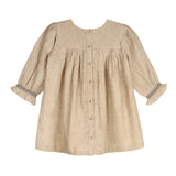 Meadow Breeze Linen Embroidered Oasis Dress | Girls' Smocked Linen Dress