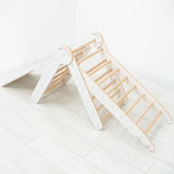 3 in 1 Montessori Climbing Set: Pikler Triangle + Sliding Ramp + Ladder