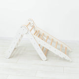 3 in 1 Montessori Climbing Set: Pikler Triangle + Sliding Ramp + Ladder