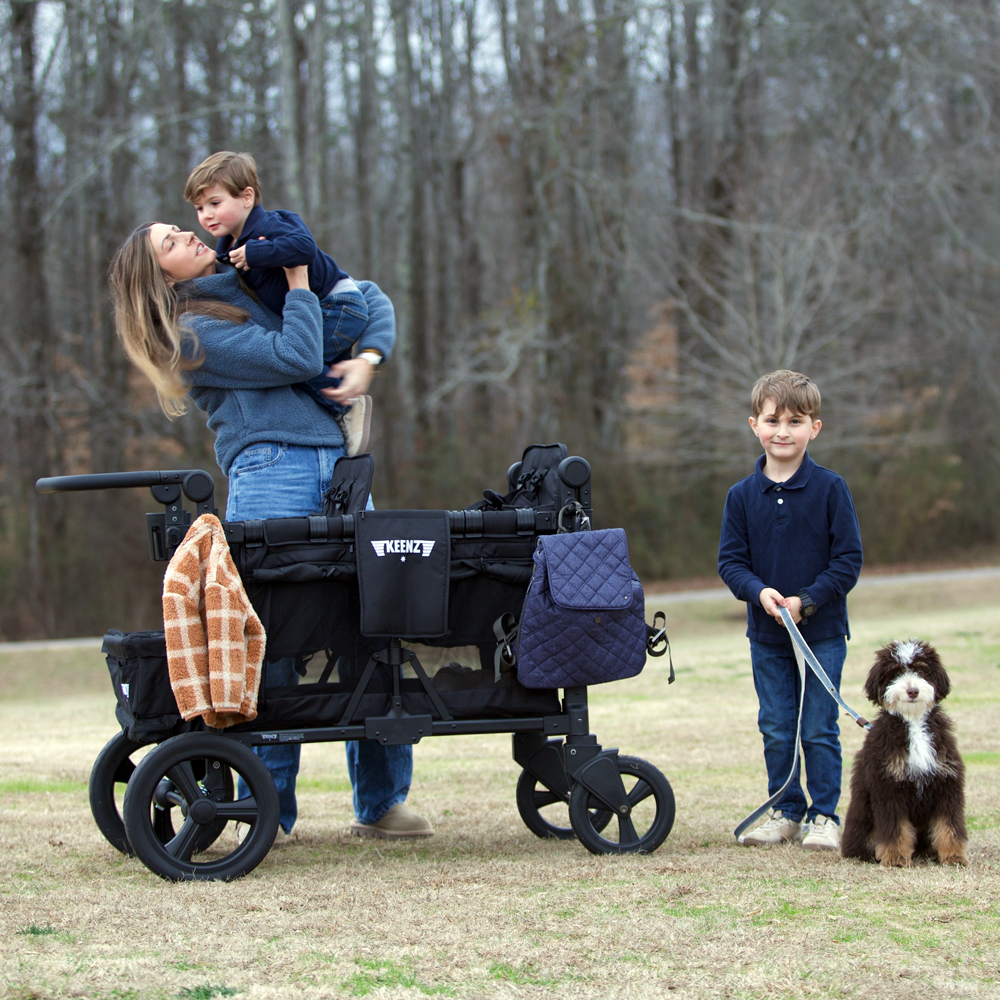 Three Little Tots Keenz Moov 2-Passenger Stroller Wagon All-Terrain Comfort for Everyday Movement, in Black
