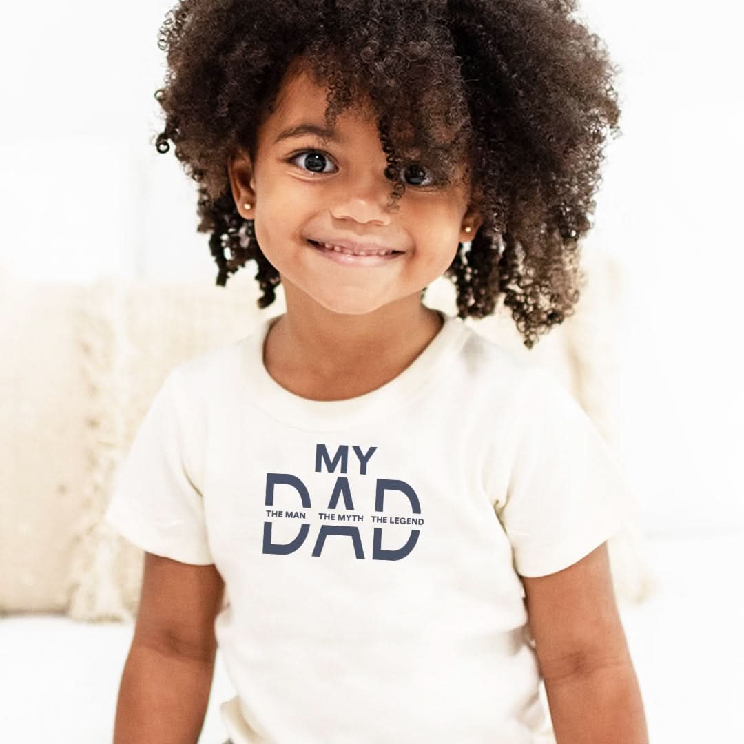 Three Little Tots graphic tee my dad, shown in everyday use