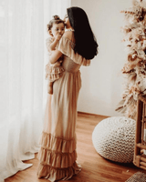 Nellie Ruffle Maxi Dress - Champagne