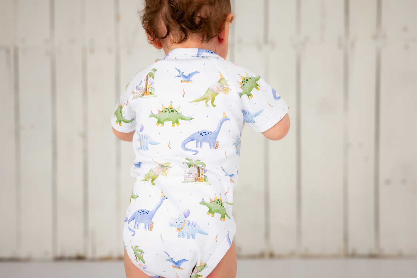 Three Little Tots Dino-mite Birthday Organic Cotton Baby Onesie, additional product photo