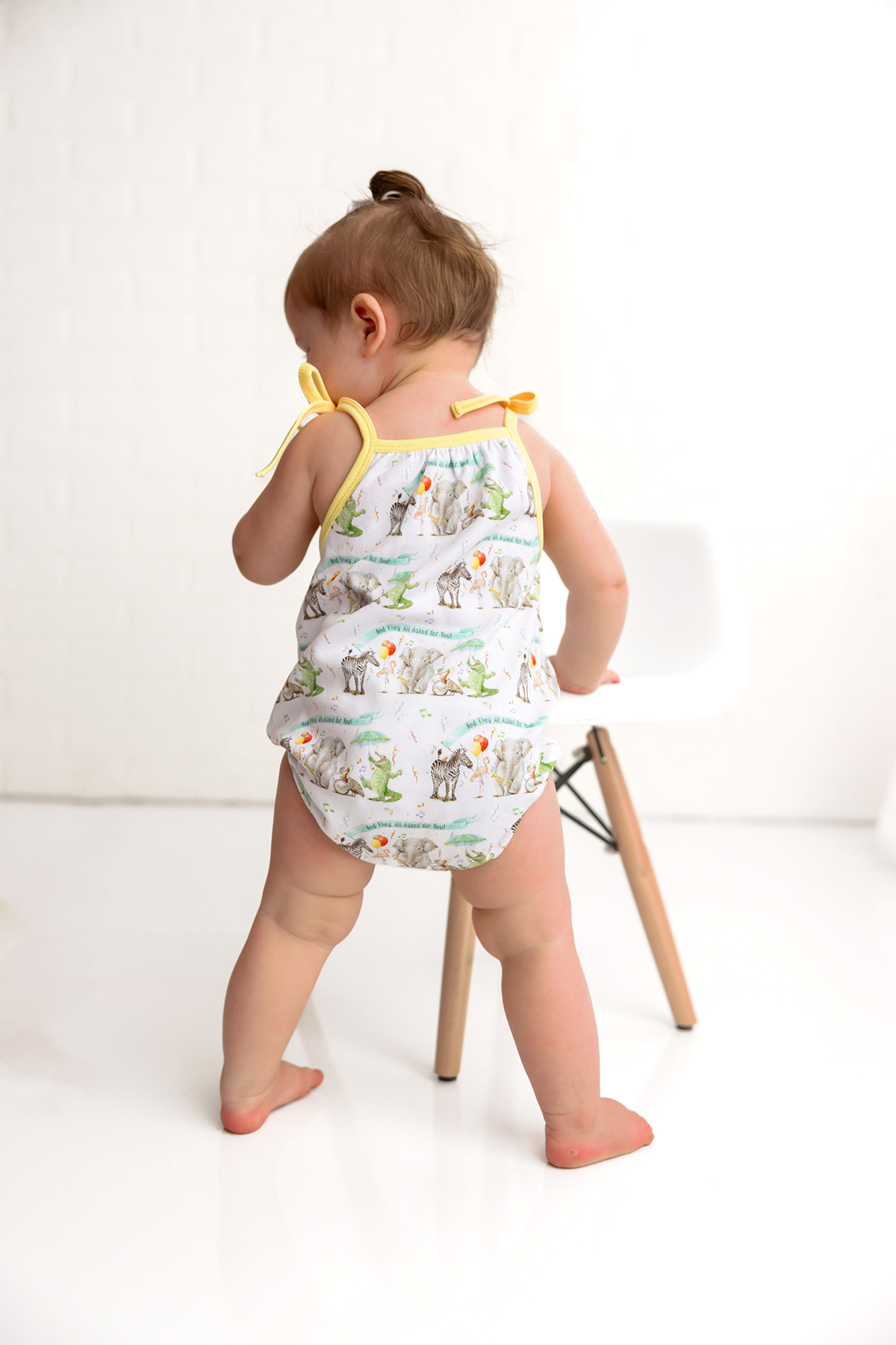Three Little Tots And They All Asked for You Organic Cotton Shoulder-Tie Onesie, additional product photo